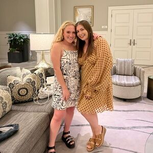 ASOS Curve Tan Polka Dot Dress